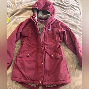 PATAGONIA kids sherpa lined parka size XL (14)